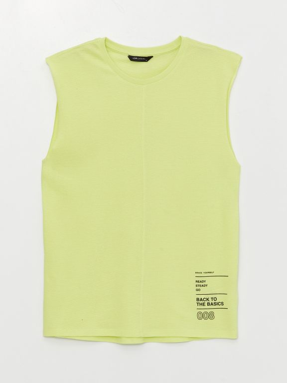 Crew Neck Printed Men's Sleeveless T-Shirt