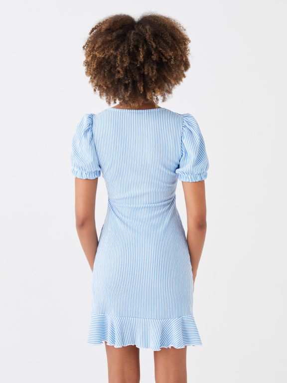 Square Collar Polka Dot Short Sleeve Women's Dress
