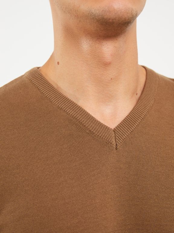 V Neck Long Sleeve Men's Knitwear Sweater
