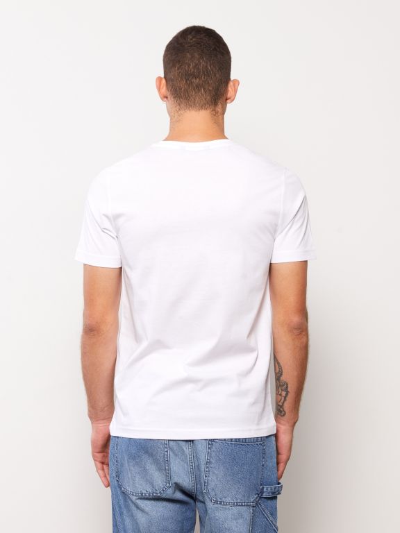 Crew Neck Short Sleeve Printed Combed Cotton Men's T-shirt