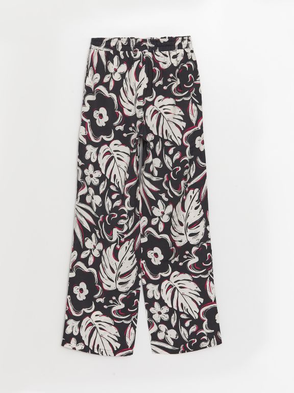 Elastic Waist Comfortable Pattern Patterned Women's Trousers