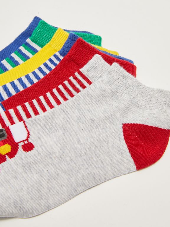 Patterned Boy's Booties Socks 7 Pieces