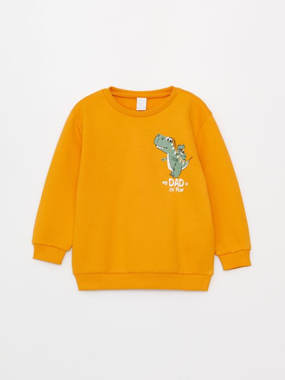 Poncho Crew Neck Printed Baby Boy Sweatshirt