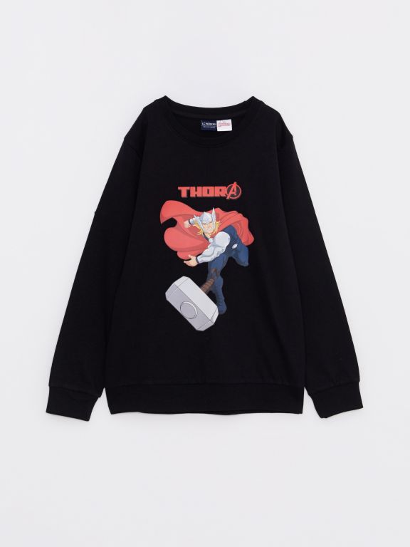 Crew Neck Thor Printed Long Sleeve Boys Sweatshirt