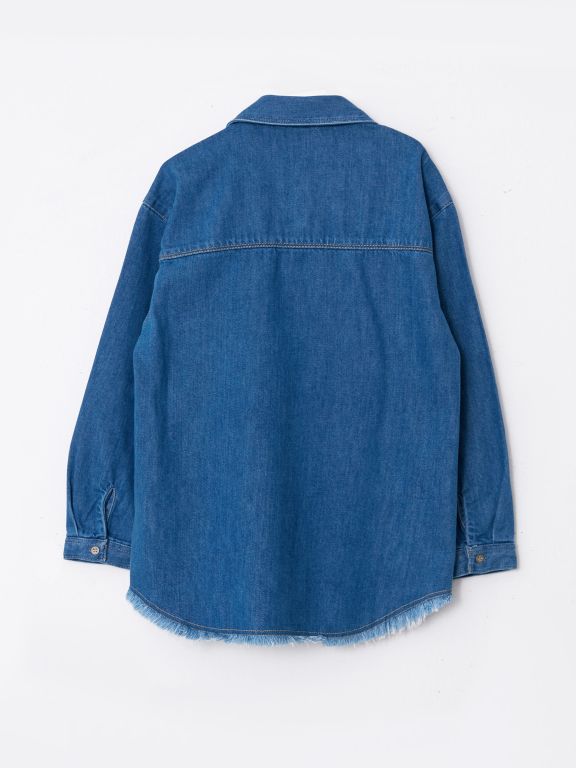 Basic Long Sleeve Girl Jean Tunic