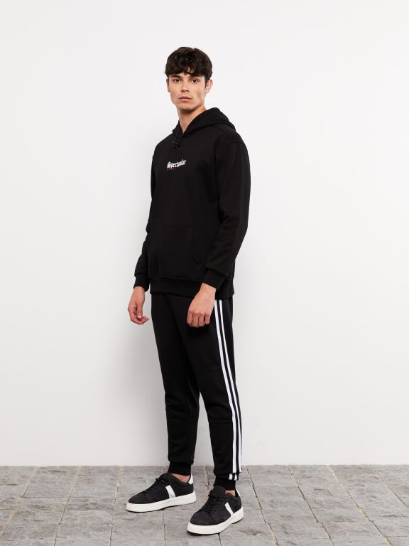 Oversize Hooded Long Sleeve Printed Men's Hoodie