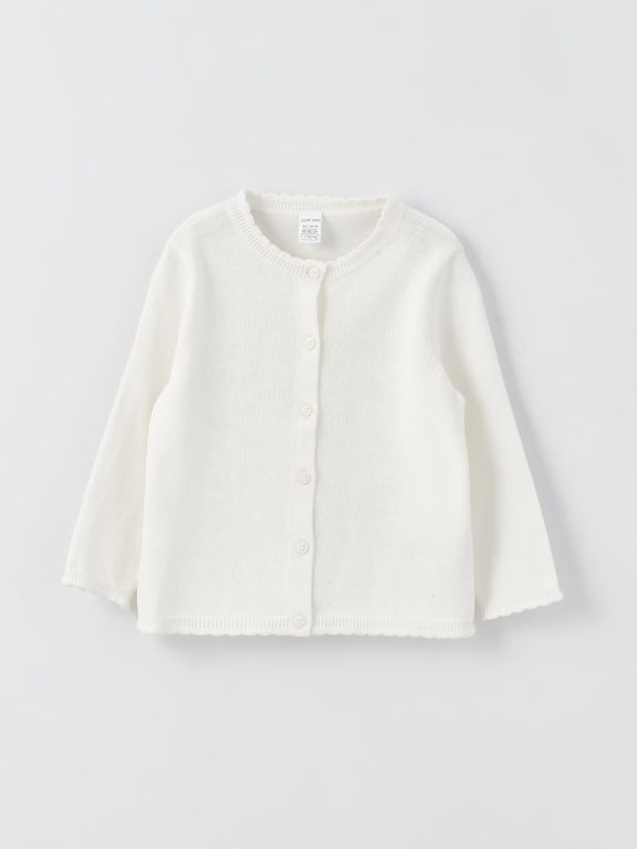 Crew Neck Baby Girl Knitwear Cardigan