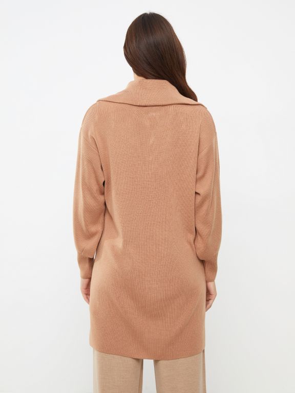 Turtleneck Regular Long Sleeve Women's Tricot Tunic