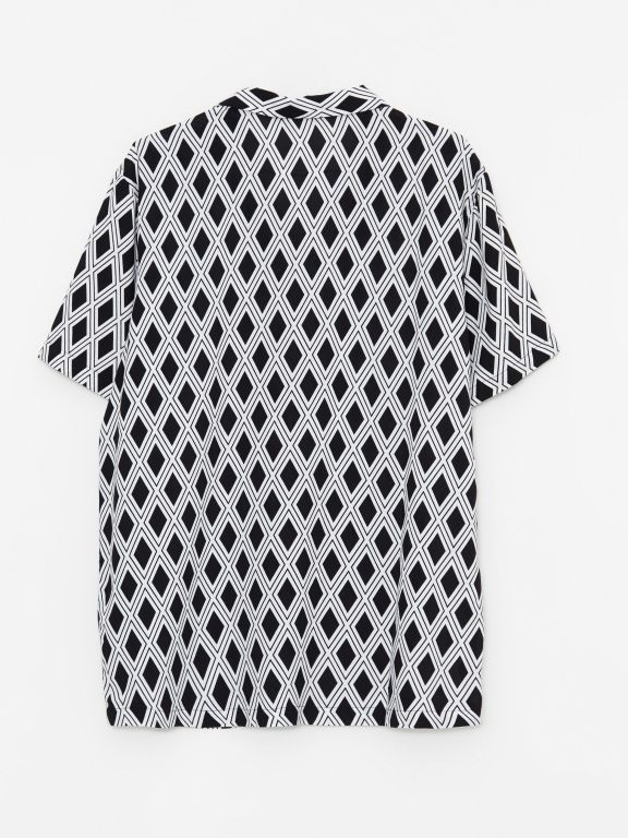 Regular Fit Short Sleeve Patterned Viscose Men's Shirt