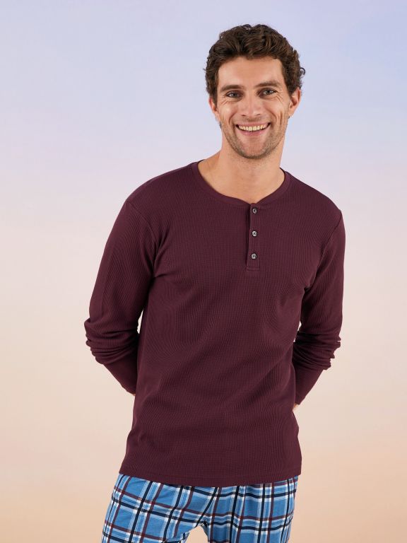 Standard Fit Plaid Men's Pajama Set