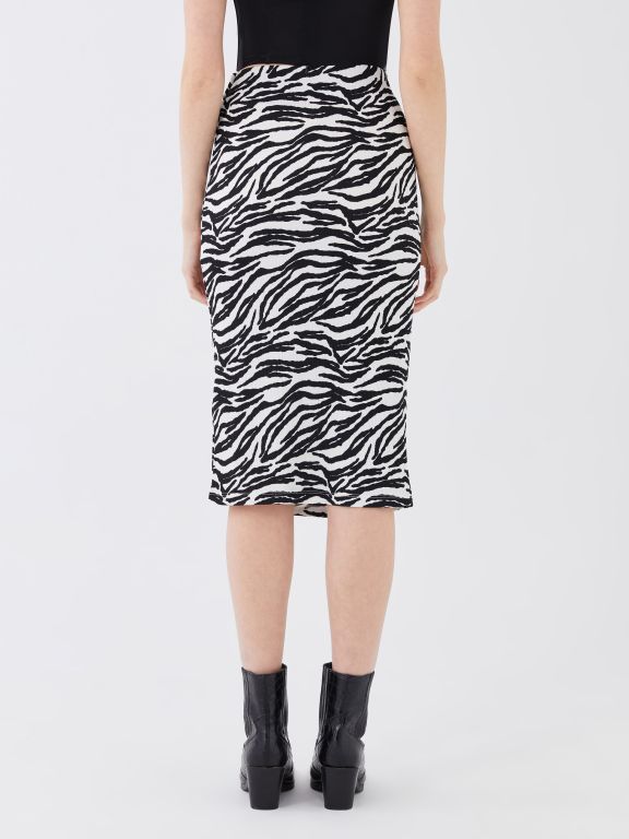 Women's Pencil Skirt With Elastic Waist Pattern