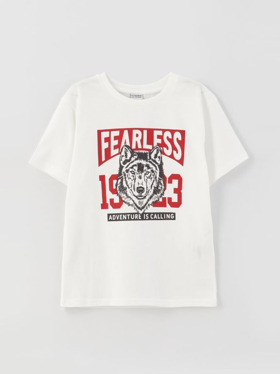 Crew Neck Printed Short Sleeve Boy T-Shirt