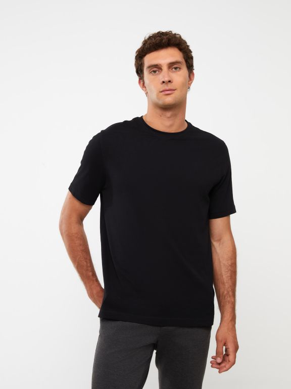 Crew Neck Short Sleeve Combed Cotton Men's T-shirt