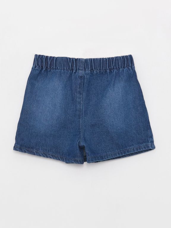 Elastic Waist Baby Girl Jean Short Skirt