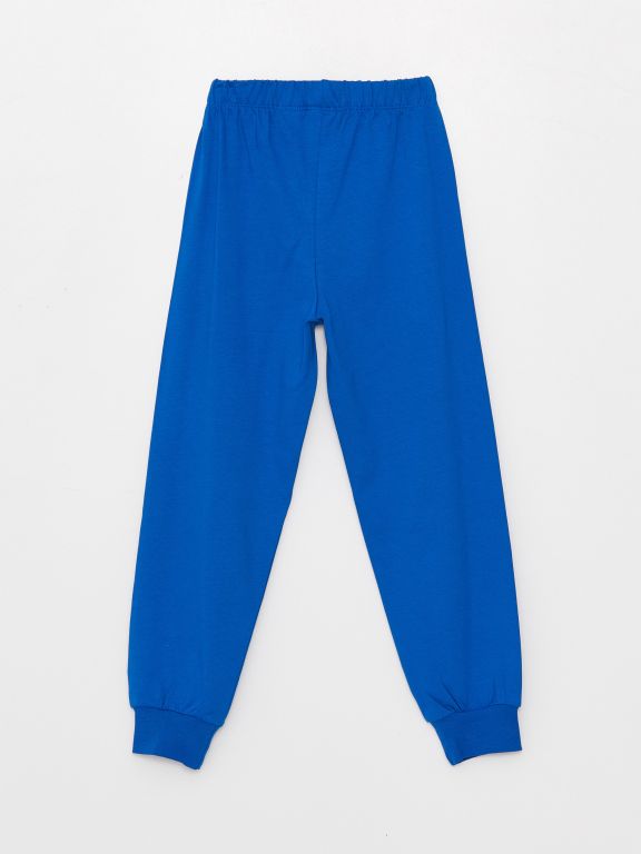 Crew Neck Sonic Printed Long Sleeve Boys Pajamas Set