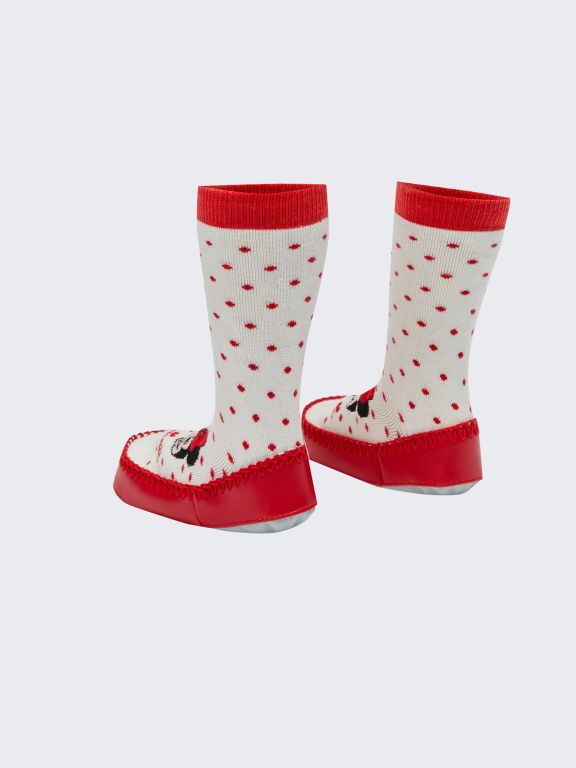 Minnie Mouse Patterned Baby Girl Home Socks