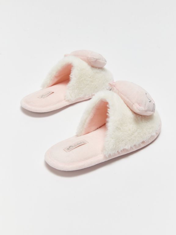 Printed Plush Girls' Indoor Slippers