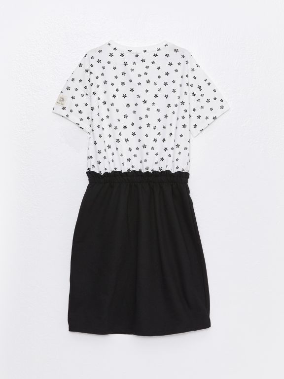 Crew Neck Short Sleeve Girl Dress