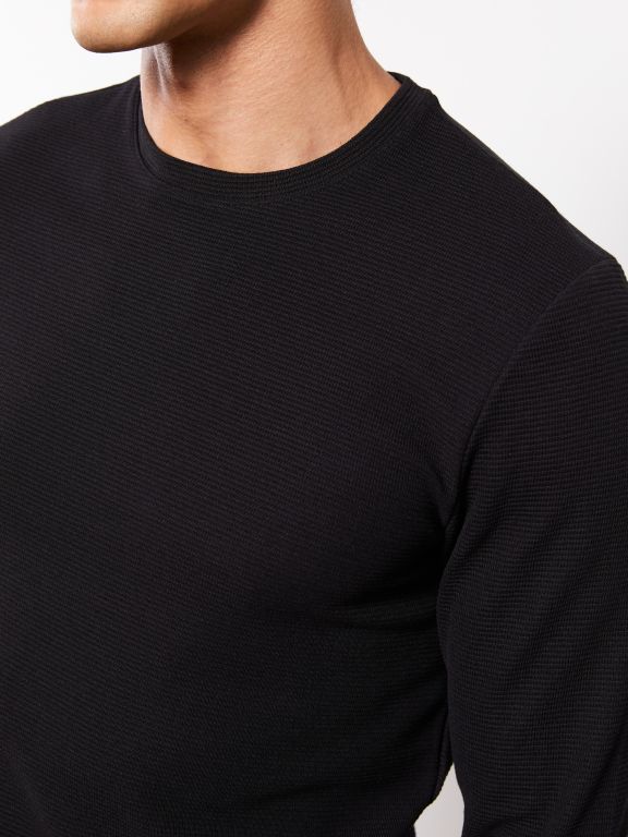 Crew Neck Long Sleeve Basic Men's T-shirt
