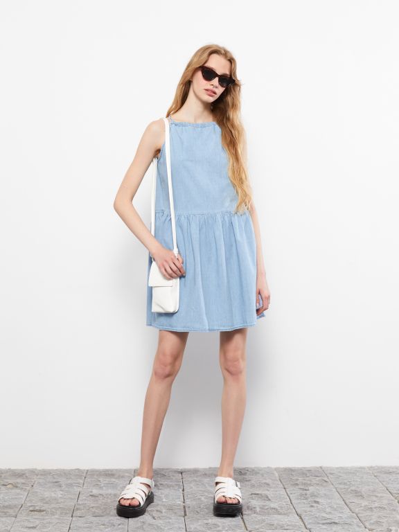 Halter Neck Straight Strap A-Line Women's Rodeo Jean Dress