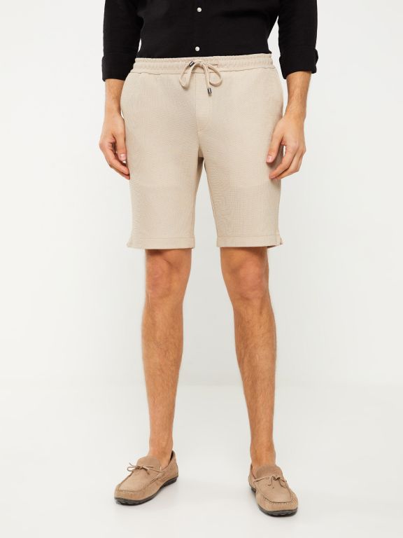 Slim Fit Binding Detail Men's Shorts