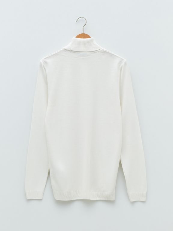 Turtleneck Long Sleeve Thin Men's Tricot Sweater