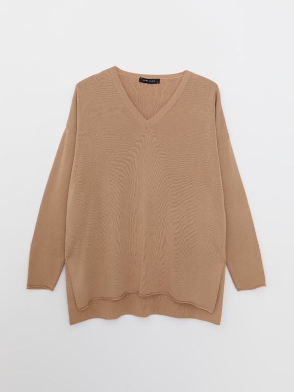 V Neck Regular Long Sleeve Women's Tricot Sweater
