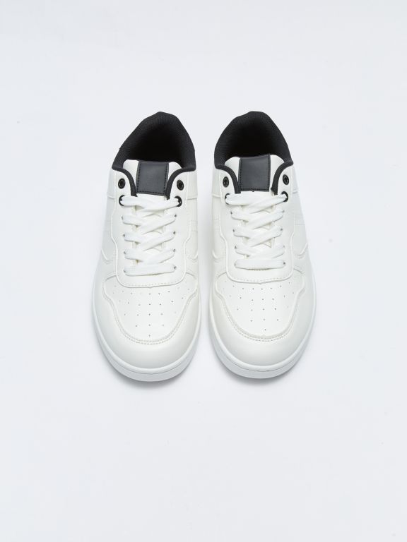 Faux Leather Lace-up Men's Sports Shoes