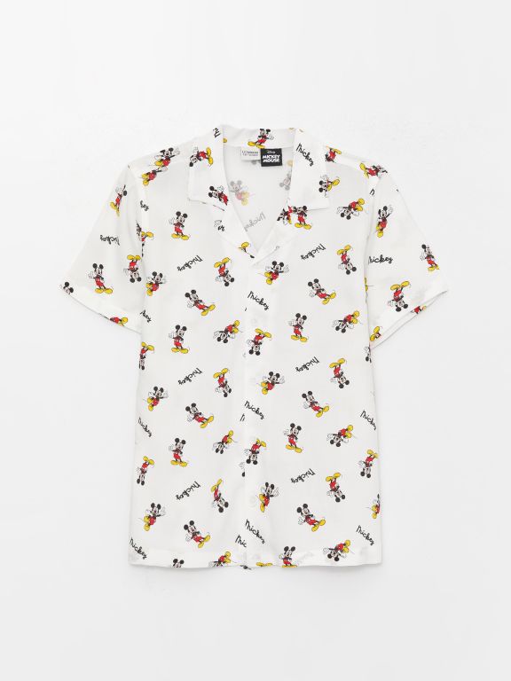 Mickey Mouse Printed Short Sleeve Boy Shirt
