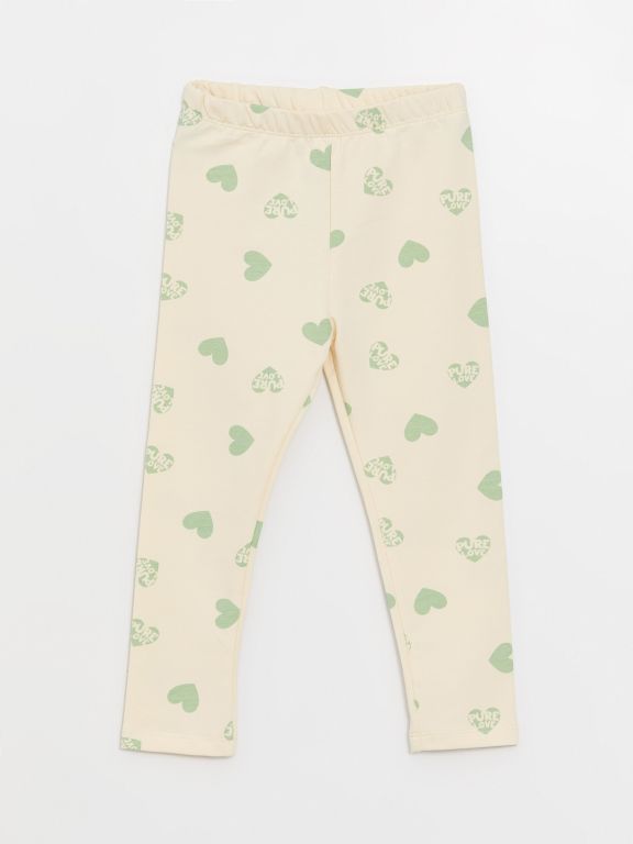 Elastic Waist Printed Baby Girl Tights 2-Pack