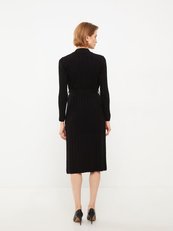 Half Turtleneck Regular Long Sleeve Women's Tricot Dress