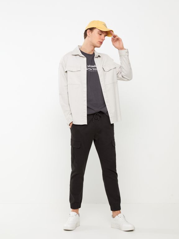 Slim Fit Gabardine Men's Jogger Trousers