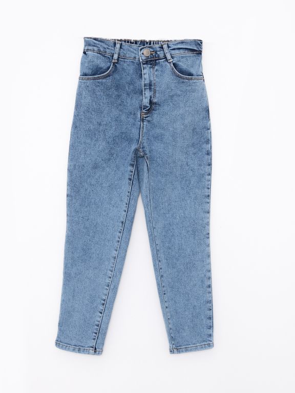 Elastic Waist Basic Girl Denim Trousers
