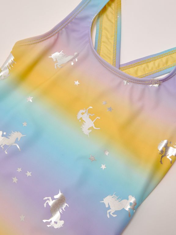 Girl's Swimsuit Printed in Flexible Fabric