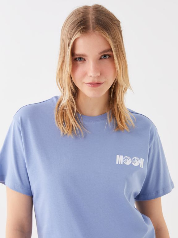 Crew Neck Printed Short Sleeve Women's T-shirt