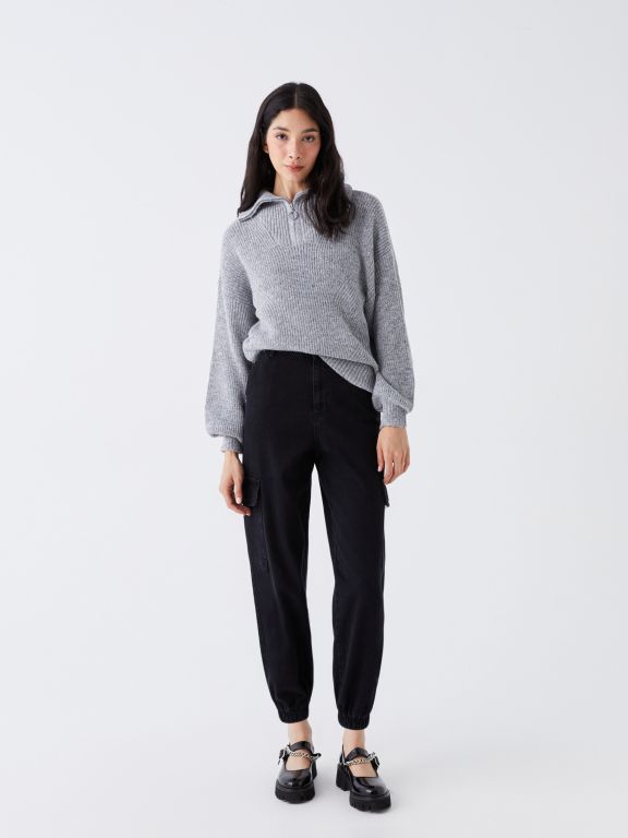 Turtle Neck Regular Long Sleeve Women's Tricot Sweater