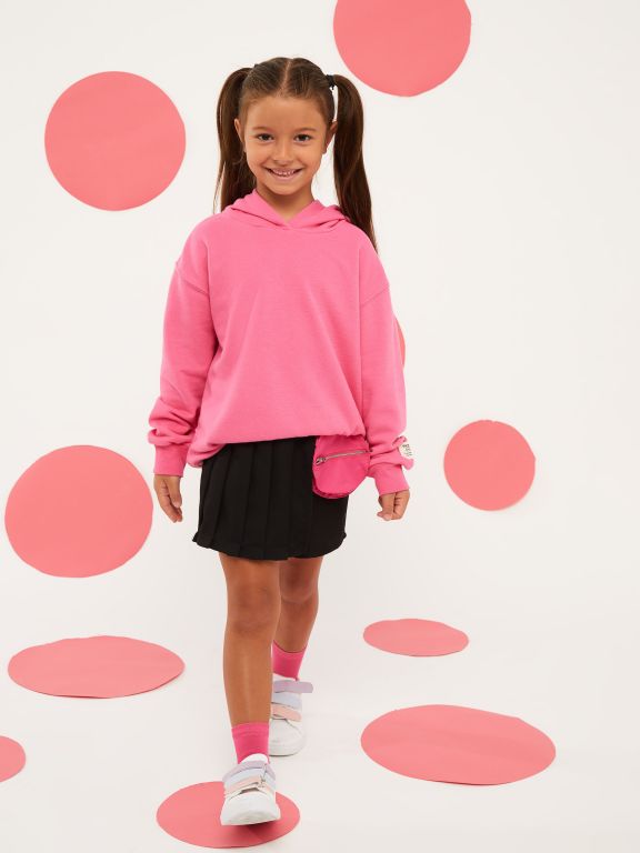 Hooded Basic Long Sleeve Girl Sweatshirt