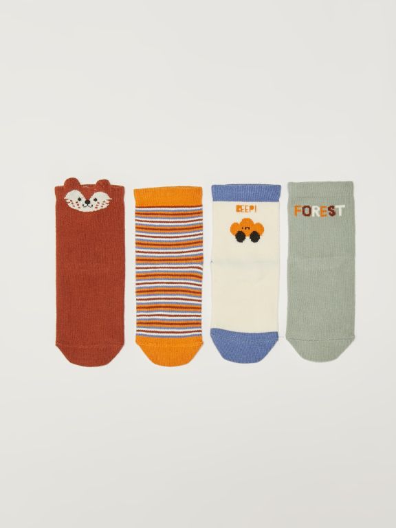 Patterned Baby Boy Socks 4 Pack