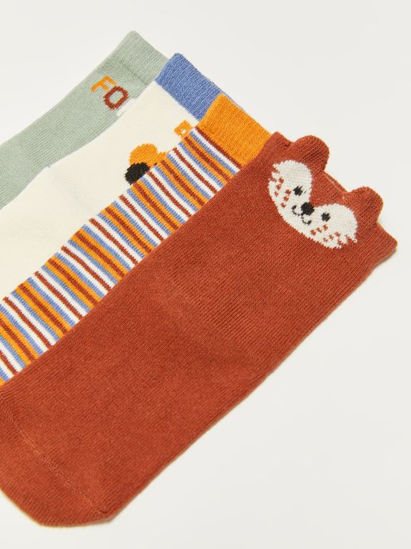 Patterned Baby Boy Socks 4 Pack