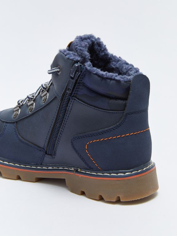 Lace-Up and Zipper Boys Boots