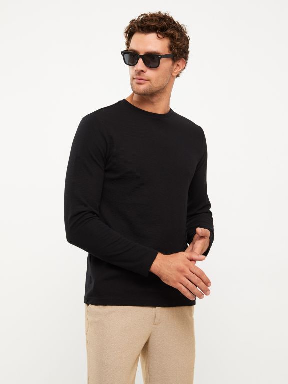 Crew Neck Long Sleeve Men's T-shirt