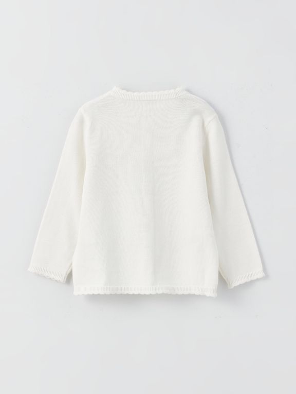 Crew Neck Baby Girl Knitwear Cardigan