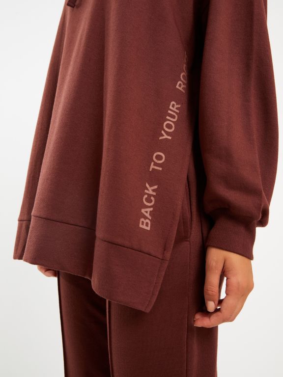 Hooded Printed Long Sleeve Women's Sweatshirt