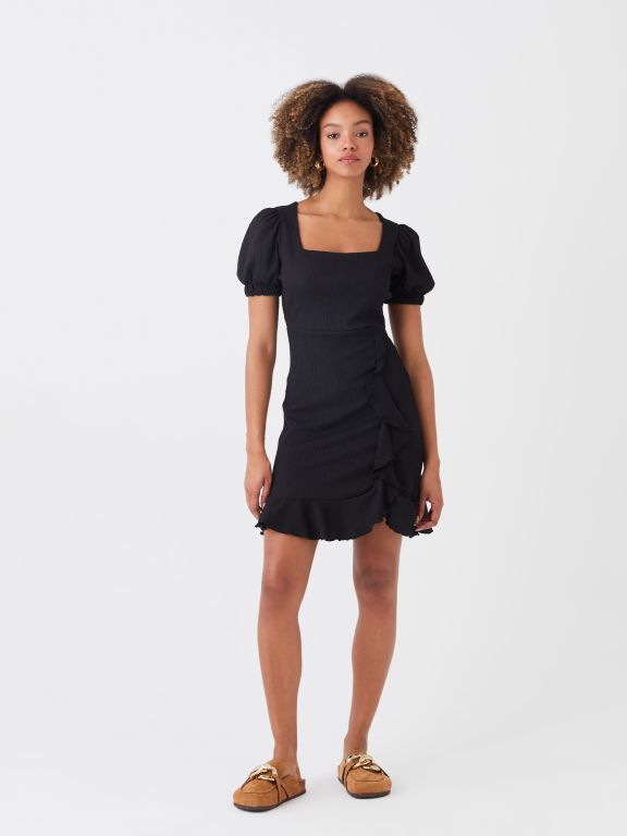 Square Collar Polka Dot Short Sleeve Women's Dress