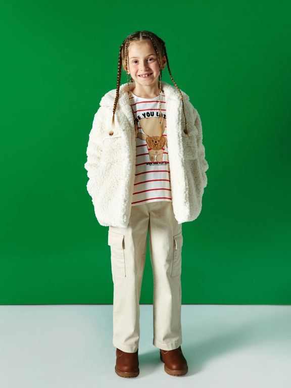 Basic Elastic Waist Girl Cargo Pants