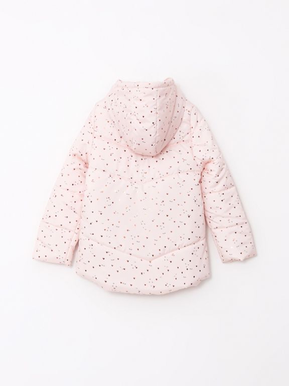 Hooded Printed Girl Coat