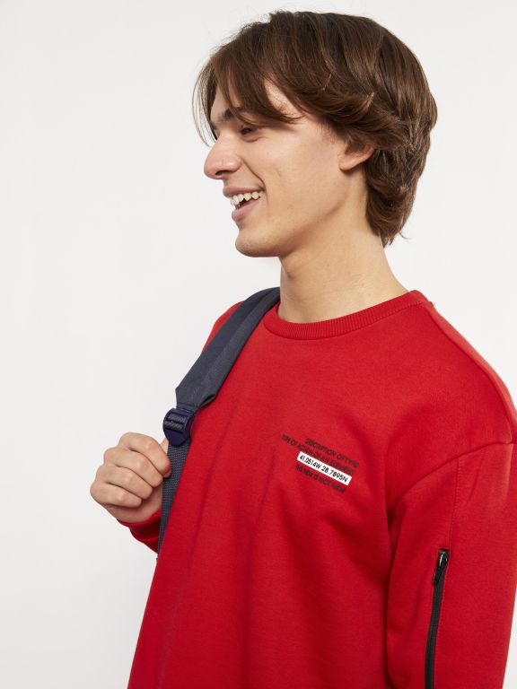 Oversize Crew Neck Long Sleeve Printed Men's Sweatshirt