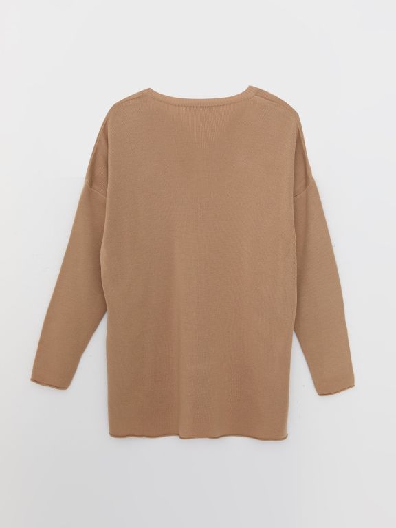 V Neck Regular Long Sleeve Women's Tricot Sweater