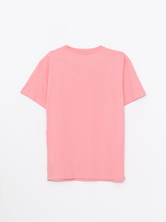 Crew Neck Printed Short Sleeve Cotton Women's T-shirt