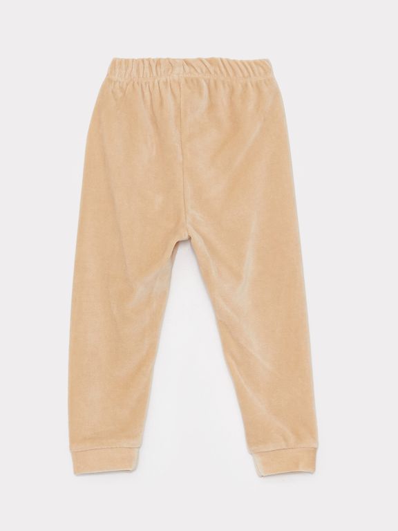 Elastic Waist Velvet Baby Boy Pajama Bottoms 2-Pack